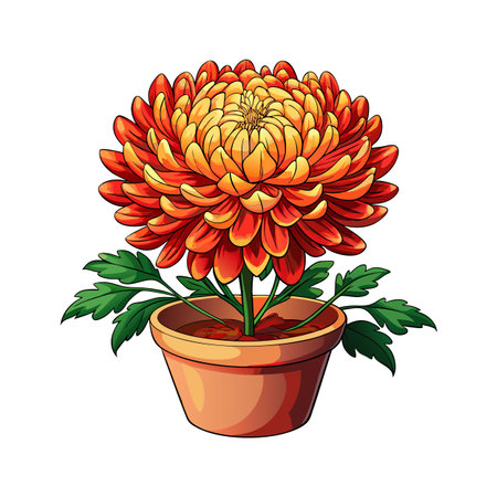 Beautiful Flowerpot Houseplant Vector Illustration Conceptのイラスト素材