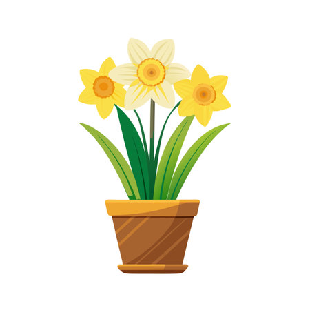Beautiful Flowerpot Houseplant Vector Illustration Conceptのイラスト素材