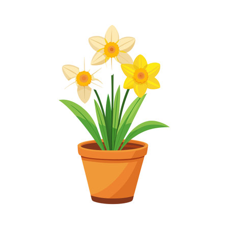 Beautiful Flowerpot Houseplant Vector Illustration Conceptのイラスト素材