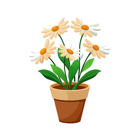 Beautiful Flowerpot Houseplant Vector Illustration Conceptのイラスト素材