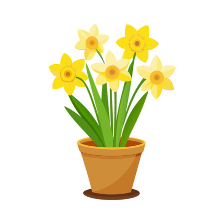 Beautiful Flowerpot Houseplant Vector Illustration Conceptのイラスト素材