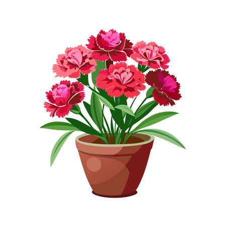 Beautiful Flowerpot Houseplant Vector Illustration Conceptのイラスト素材