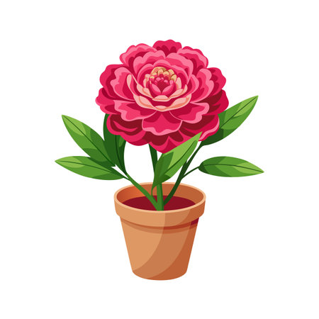 Beautiful Flowerpot Houseplant Vector Illustration Conceptのイラスト素材