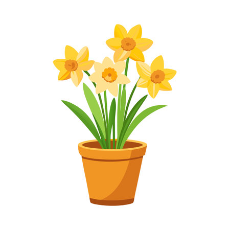 Beautiful Flowerpot Houseplant Vector Illustration Conceptのイラスト素材