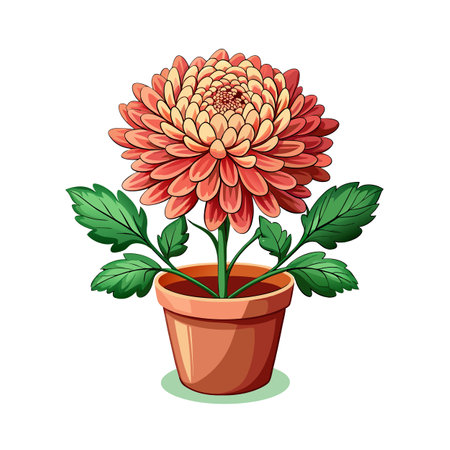 Beautiful Flowerpot Houseplant Vector Illustration Conceptのイラスト素材