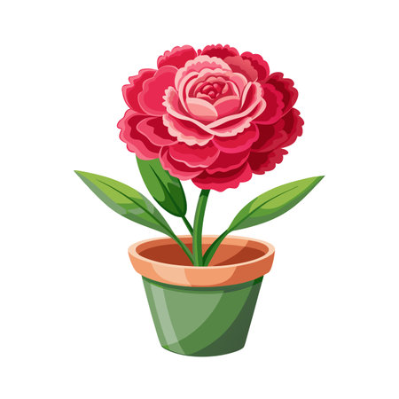 Beautiful Flowerpot Houseplant Vector Illustration Conceptのイラスト素材