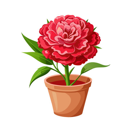 Beautiful Flowerpot Houseplant Vector Illustration Conceptのイラスト素材