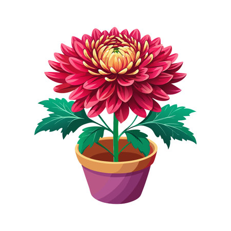 Beautiful Flowerpot Houseplant Vector Illustration Conceptのイラスト素材