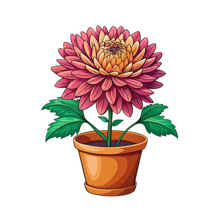 Beautiful Flowerpot Houseplant Vector Illustration Conceptのイラスト素材