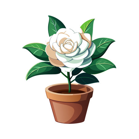 Beautiful Flowerpot Houseplant Vector Illustration Conceptのイラスト素材