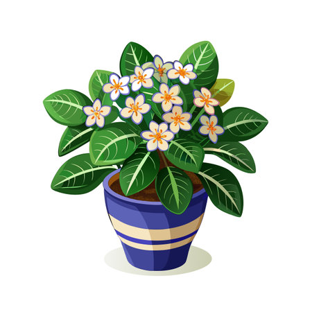 Beautiful Flowerpot Houseplant Vector Illustration Conceptのイラスト素材