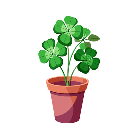 Beautiful Flowerpot Houseplant Vector Illustration Conceptのイラスト素材