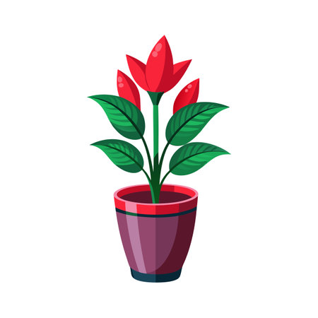 Beautiful Flowerpot Houseplant Vector Illustration Conceptのイラスト素材