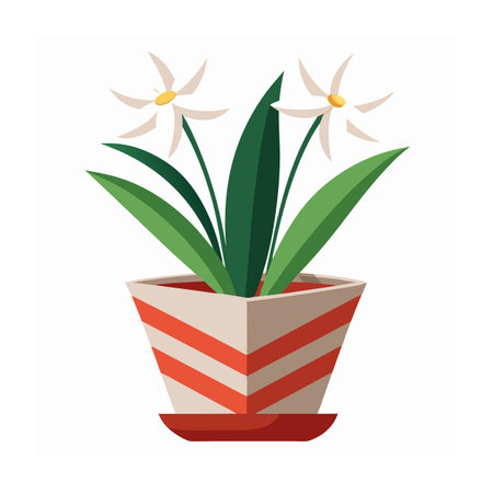 Beautiful Flowerpot Houseplant Vector Illustration Conceptのイラスト素材