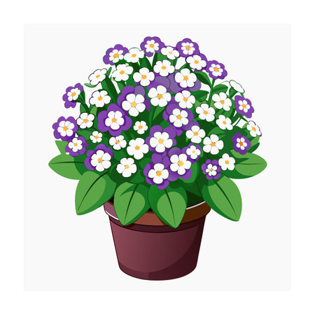 Beautiful Flowerpot Houseplant Vector Illustration Conceptのイラスト素材