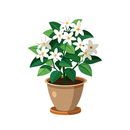 Beautiful Flowerpot Houseplant Vector Illustration Conceptのイラスト素材