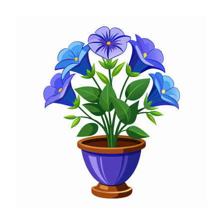 Beautiful Flowerpot Houseplant Vector Illustration Conceptのイラスト素材