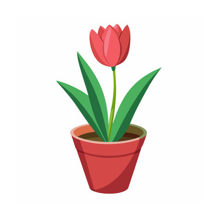 Beautiful Flowerpot Houseplant Vector Illustration Conceptのイラスト素材