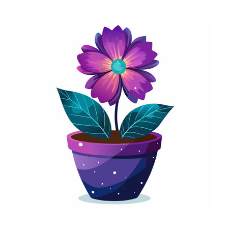 Beautiful Flowerpot Houseplant Vector Illustration Conceptのイラスト素材