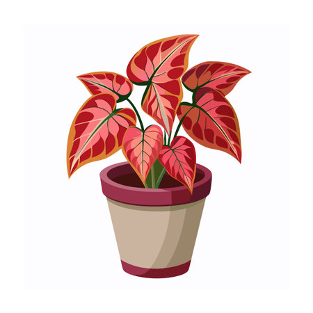 Beautiful Flowerpot Houseplant Vector Illustration Conceptのイラスト素材