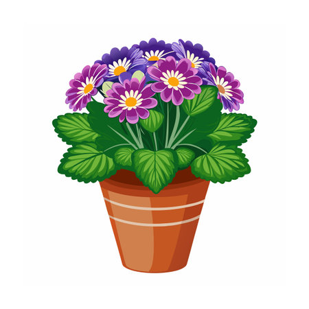 Beautiful Flowerpot Houseplant Vector Illustration Conceptのイラスト素材