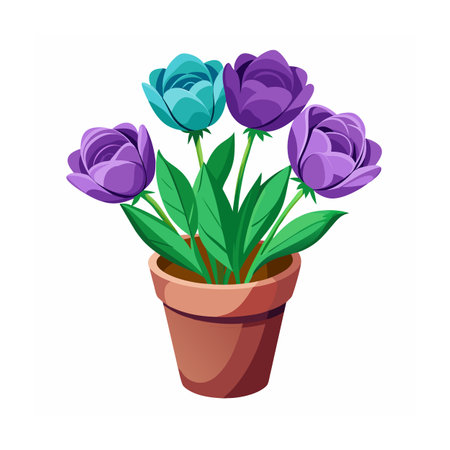 Beautiful Flowerpot Houseplant Vector Illustration Conceptのイラスト素材