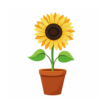 Beautiful Flowerpot Houseplant Vector Illustration Conceptのイラスト素材