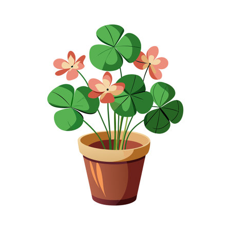 Beautiful Flowerpot Houseplant Vector Illustration Conceptのイラスト素材