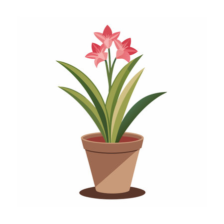 Beautiful Flowerpot Houseplant Vector Illustration Conceptのイラスト素材