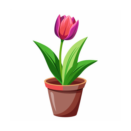 Beautiful Flowerpot Houseplant Vector Illustration Conceptのイラスト素材