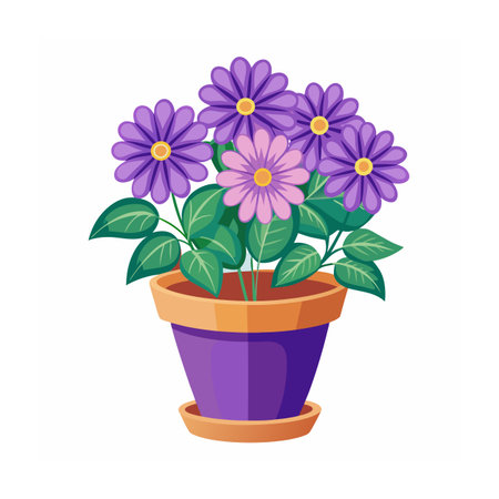Beautiful Flowerpot Houseplant Vector Illustration Conceptのイラスト素材