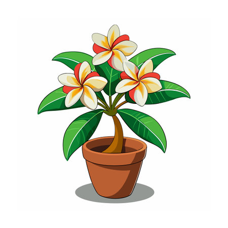 Beautiful Flowerpot Houseplant Vector Illustration Conceptのイラスト素材
