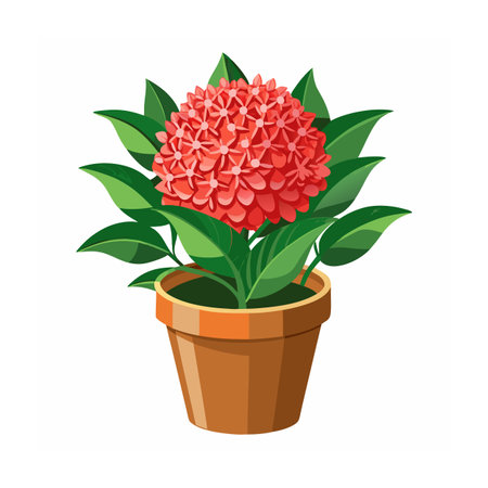 Beautiful Flowerpot Houseplant Vector Illustration Conceptのイラスト素材