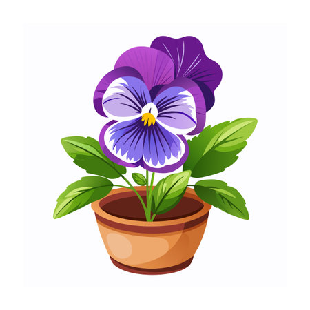 Beautiful Flowerpot Houseplant Vector Illustration Conceptのイラスト素材