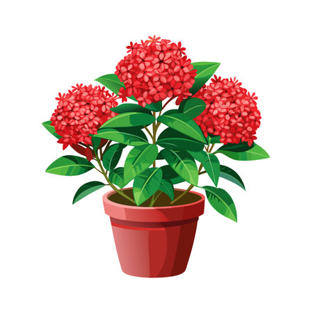 Beautiful Flowerpot Houseplant Vector Illustration Conceptのイラスト素材