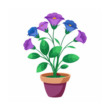 Beautiful Flowerpot Houseplant Vector Illustration Conceptのイラスト素材