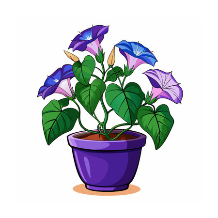 Beautiful Flowerpot Houseplant Vector Illustration Conceptのイラスト素材