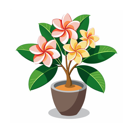 Beautiful Flowerpot Houseplant Vector Illustration Conceptのイラスト素材
