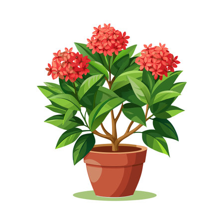 Beautiful Flowerpot Houseplant Vector Illustration Conceptのイラスト素材