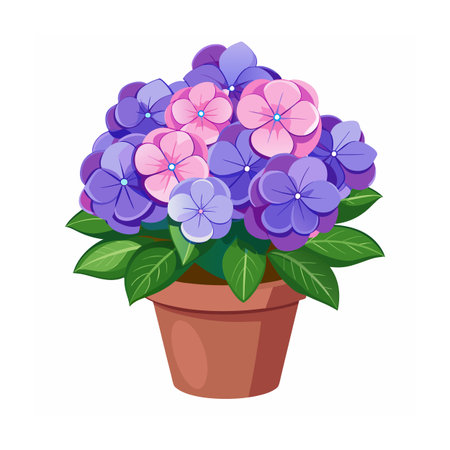 Beautiful Flowerpot Houseplant Vector Illustration Concept