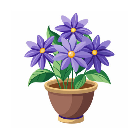 Beautiful Flowerpot Houseplant Vector Illustration Conceptのイラスト素材