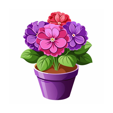 Beautiful Flowerpot Houseplant Vector Illustration Conceptのイラスト素材