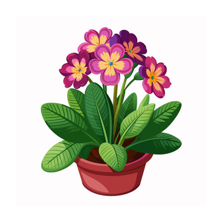 Beautiful Flowerpot Houseplant Vector Illustration Conceptのイラスト素材