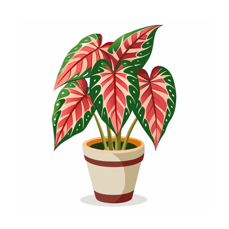 Beautiful Flowerpot Houseplant Vector Illustration Conceptのイラスト素材