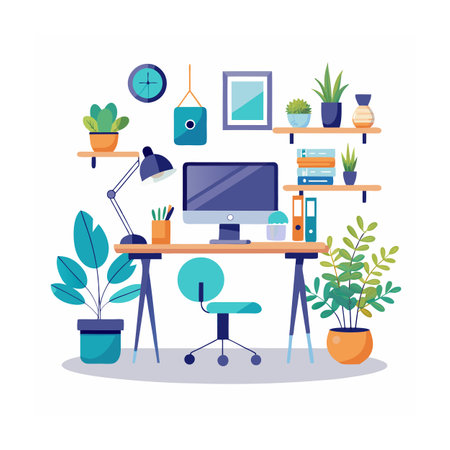 Realistic Office Moments Vector Illustration Conceptsのイラスト素材