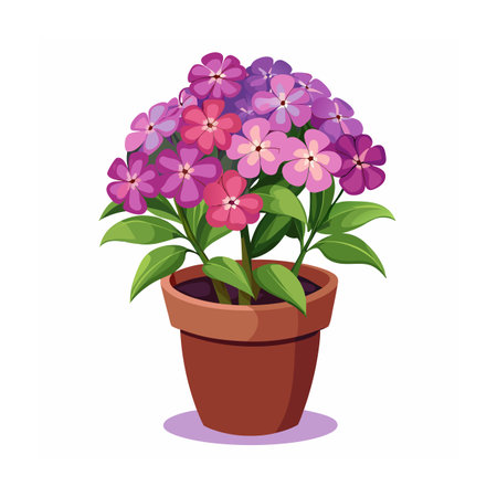 Beautiful Flowerpot Houseplant Vector Illustration Conceptのイラスト素材