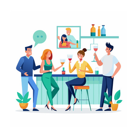 Realistic Office Moments Vector Illustration Conceptsのイラスト素材