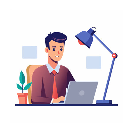 Realistic Office Moments Vector Illustration Conceptsのイラスト素材