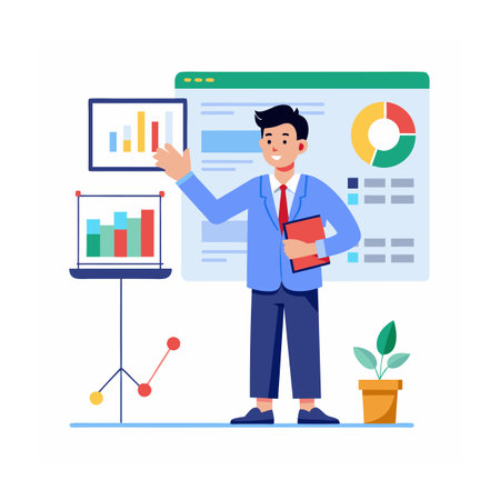 Realistic Office Moments Vector Illustration Conceptsのイラスト素材