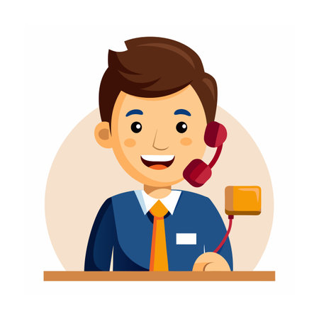 Realistic Office Moments Vector Illustration Conceptsのイラスト素材